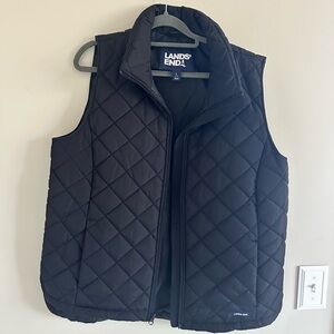 Lands' End Classic Black Quilted Vest